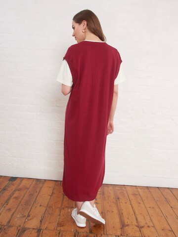 Wide Leg Robe 'Ethana' Aligne en rouge