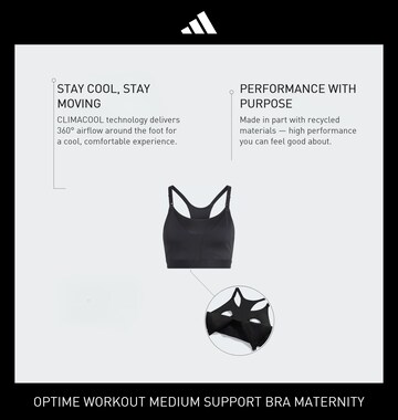 ADIDAS PERFORMANCE Bustier Urheilurintaliivit 'Optime Workout' värissä musta