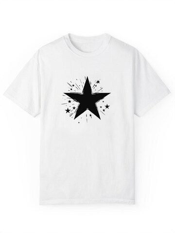 GORHEY Shirt 'Women's Round Neck Casual Cotton T-Shirt with Graffiti Star Print' in Wit