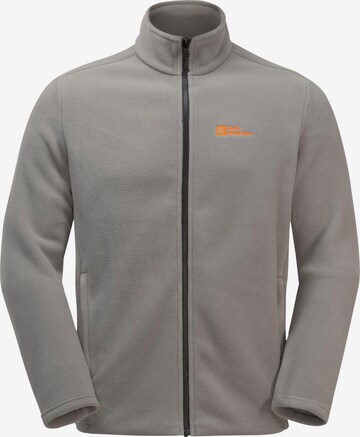 JACK WOLFSKIN Athletic Fleece Jacket 'Winterstein' in Grey: front