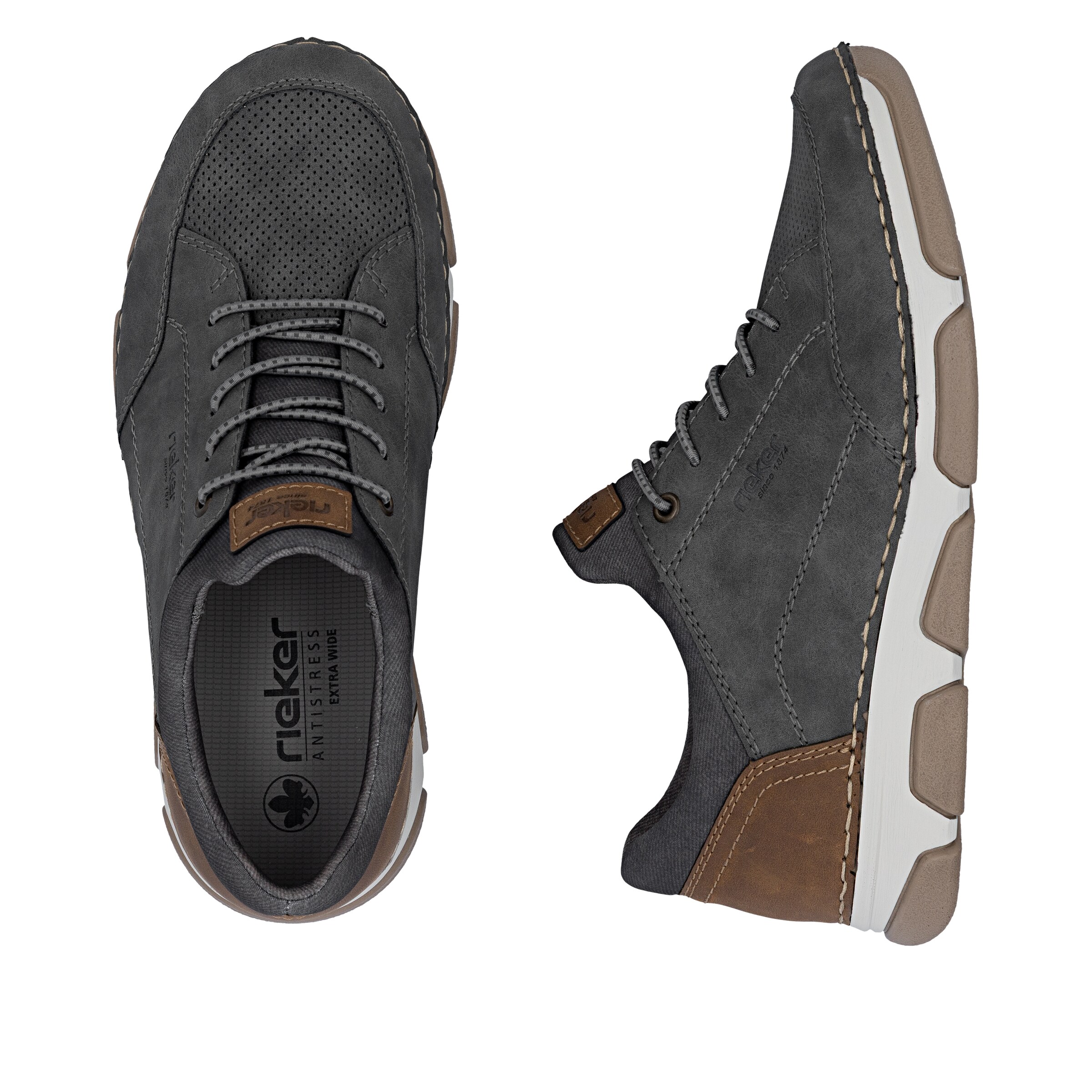 Chaussure de sport à lacets Rieker en gris