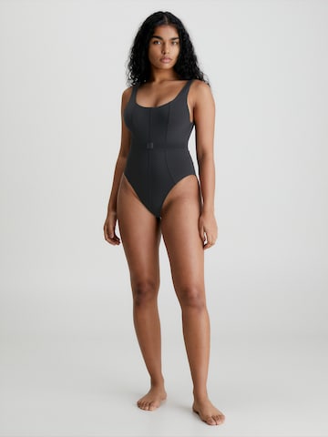 Calvin Klein Swimwear Bralette Swimsuit in Black