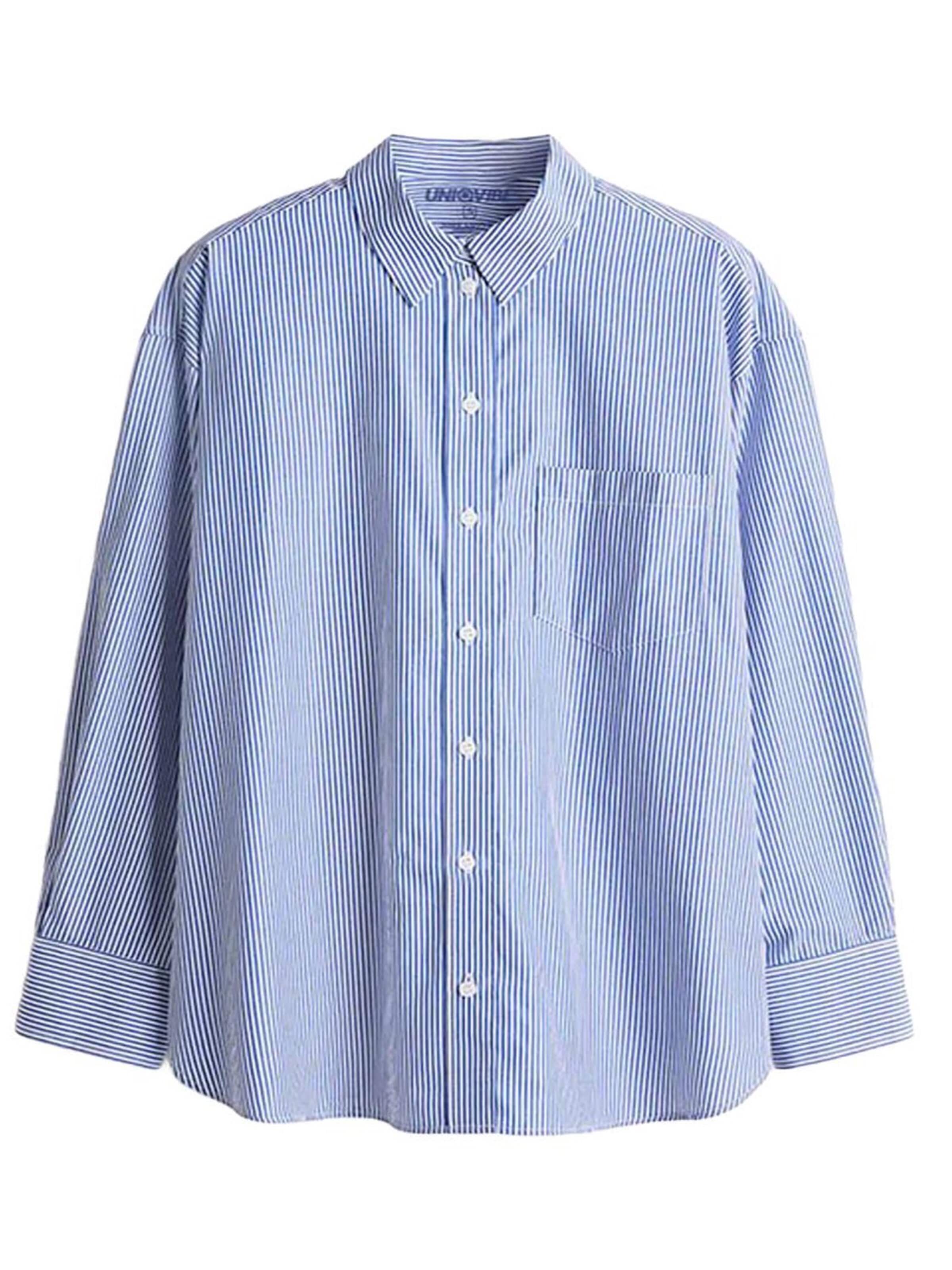 UNIQVIBE Blouse in Blue: front