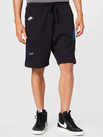 Nike Sportswear Regular Trousers in Black: front