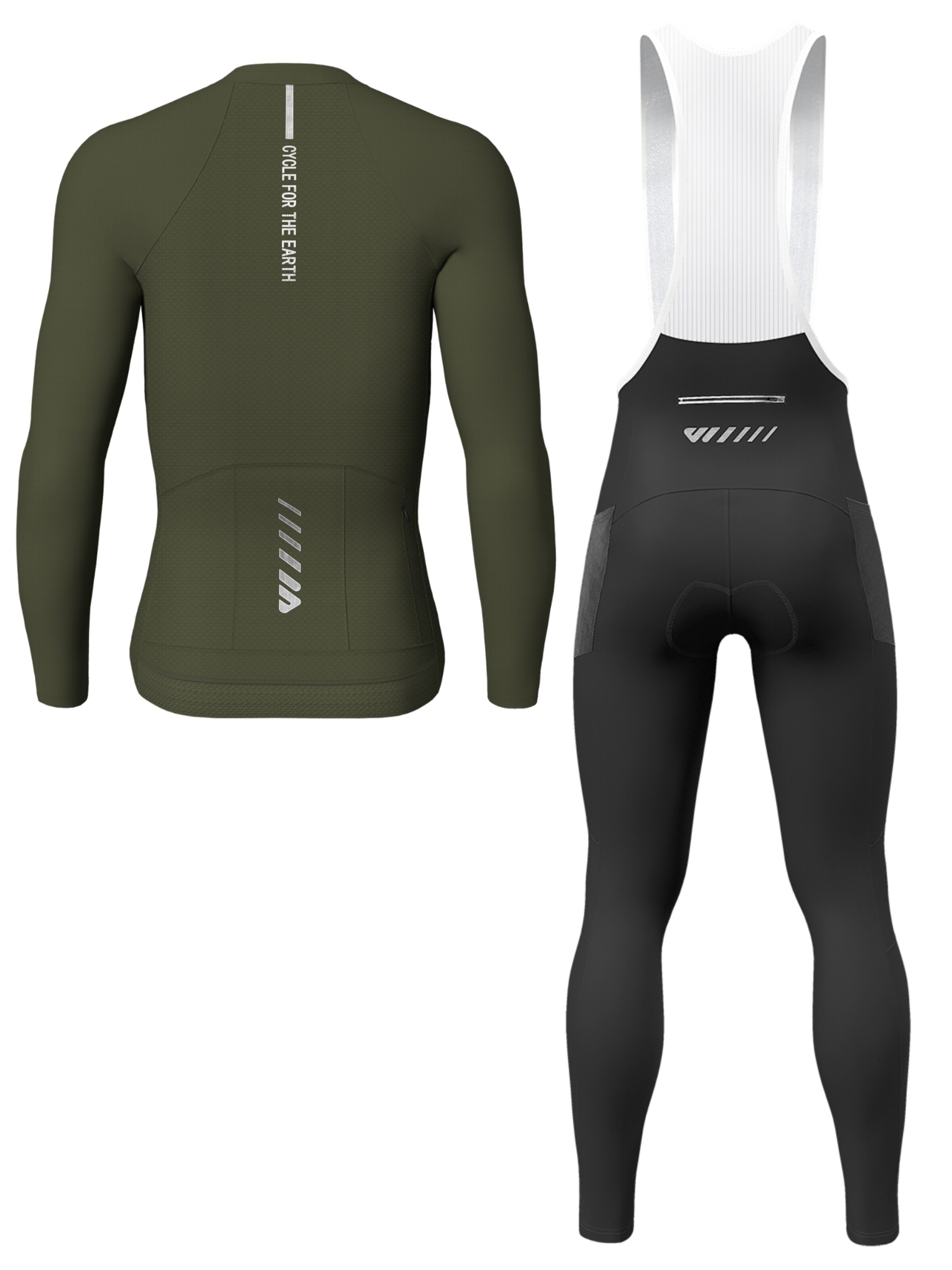 WULIBIKE - Ropa para correr 'Wulibike Herren Fahrradtrikot-Set 'Terra' Langarm' en verde