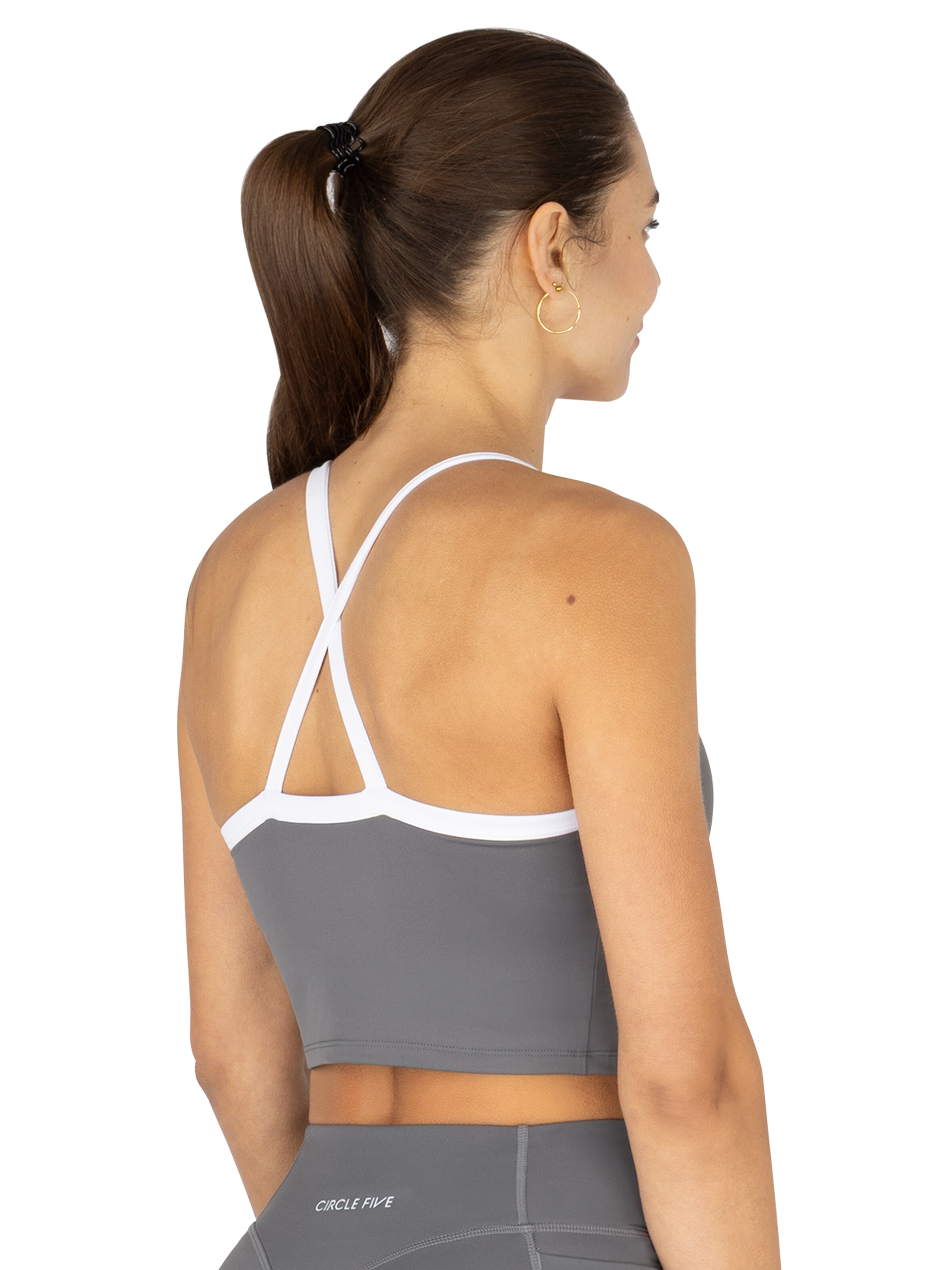 Circle Five Sporttop 'Sporttop Damen | Sport-BH mit integriertem BH & Cups | Fitness, Gym Bra & Yoga Top' in Grijs