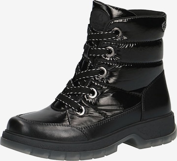 CAPRICE Lace-Up Ankle Boots in Black: front