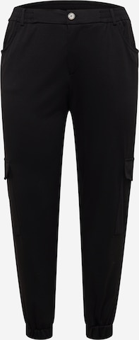 Zizzi Tapered Cargo Pants 'DAKOTA' in Black: front