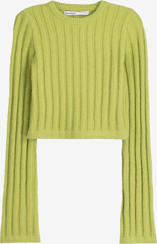 Pull-over Bershka en vert : devant