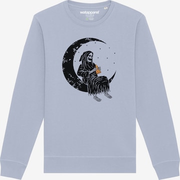Watapparel Sweatshirt ' Pizza for life ' in Blau: Vorderseite