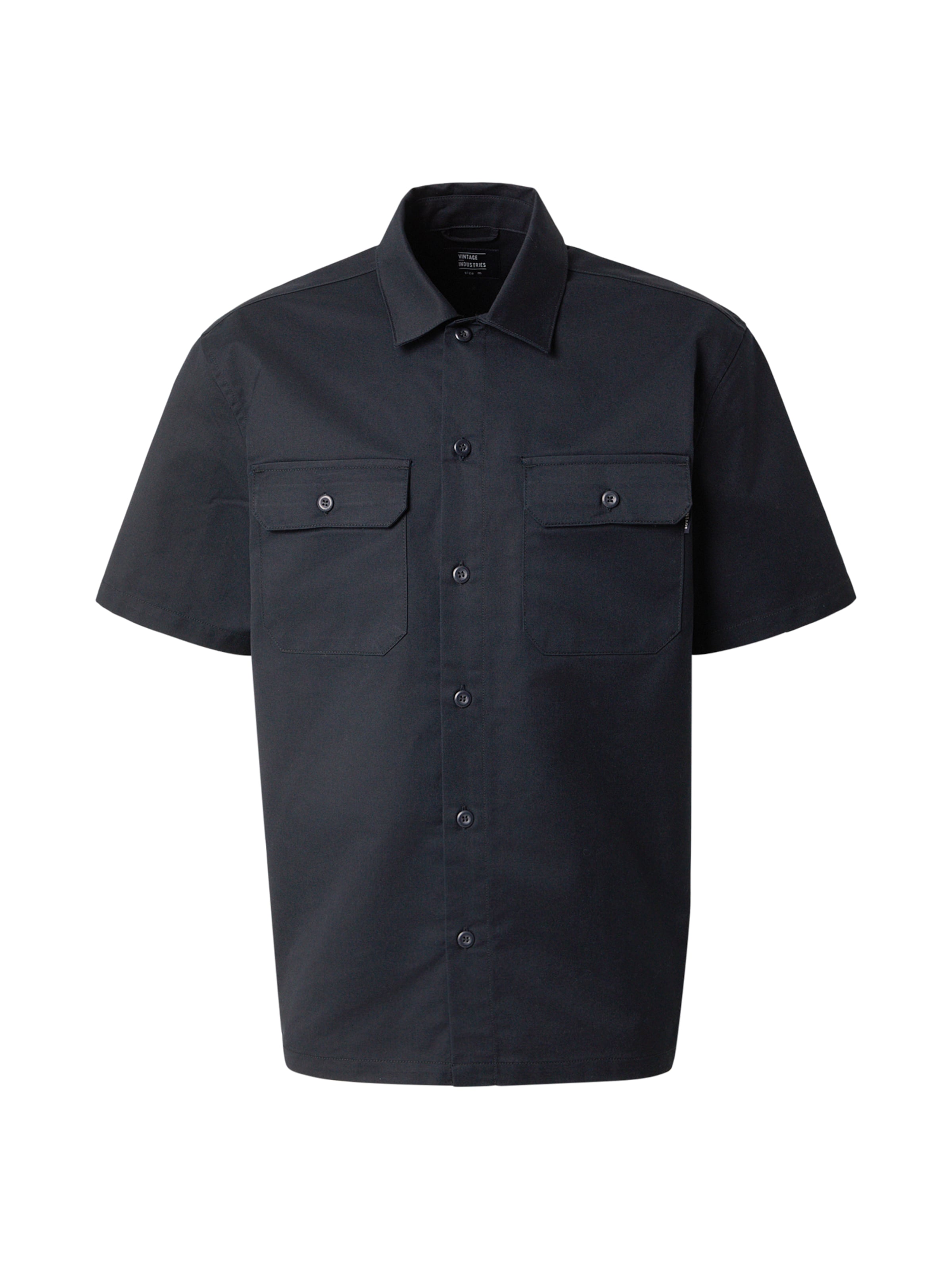 Chemise 'Dexter' Vintage Industries en noir : devant