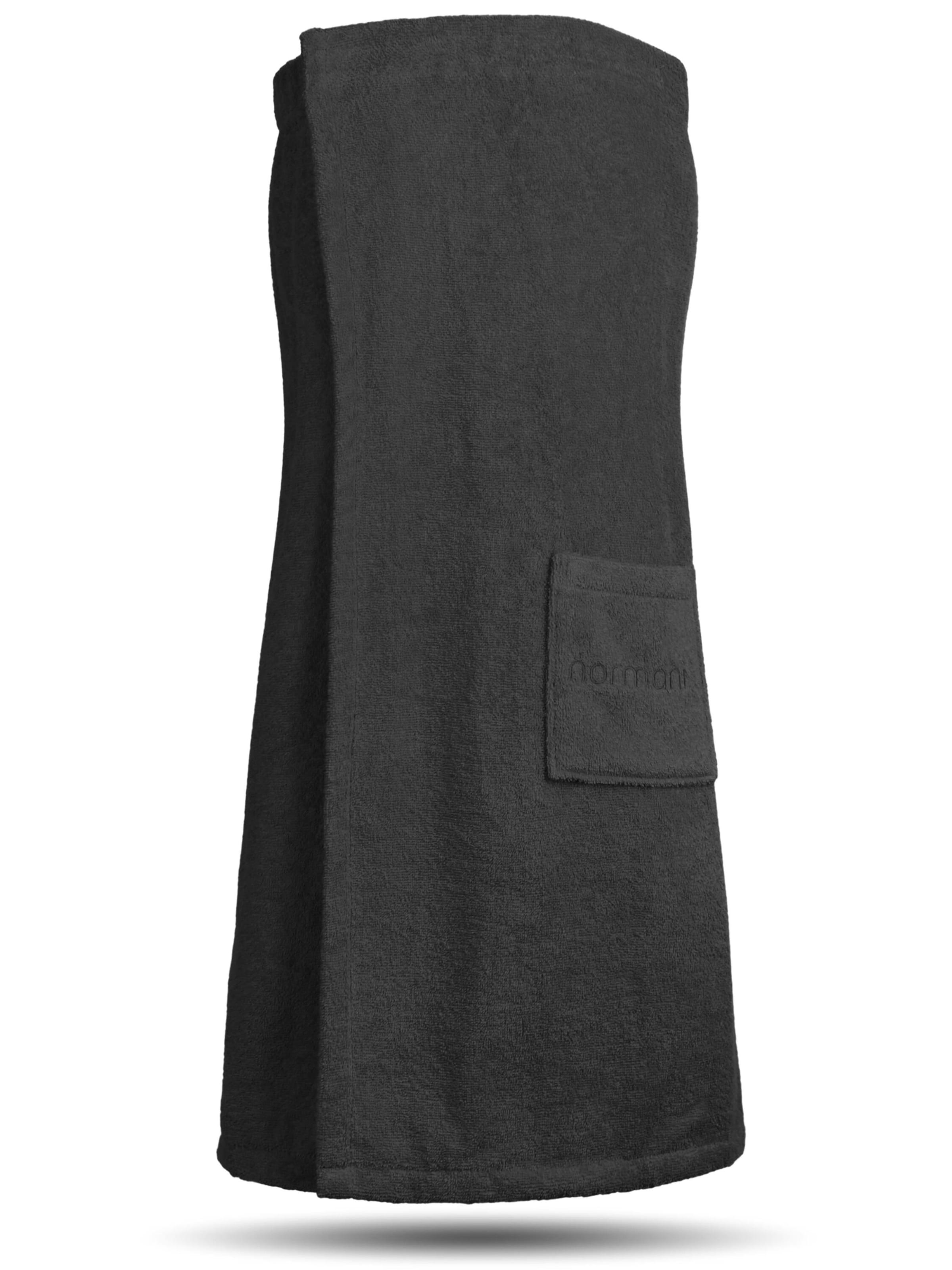 normani Bathrobe short 'Mardin' in Black: front