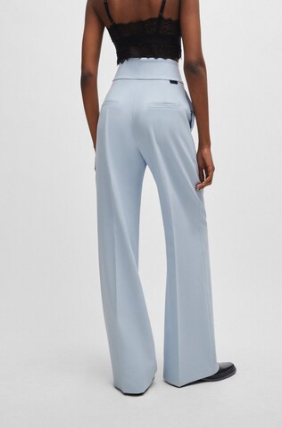 HUGO Red Loose fit Pleated Pants 'Himia' in Blue