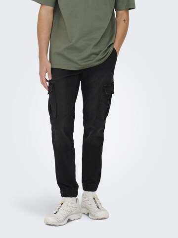 Only & Sons Regular Jeans in Black: front