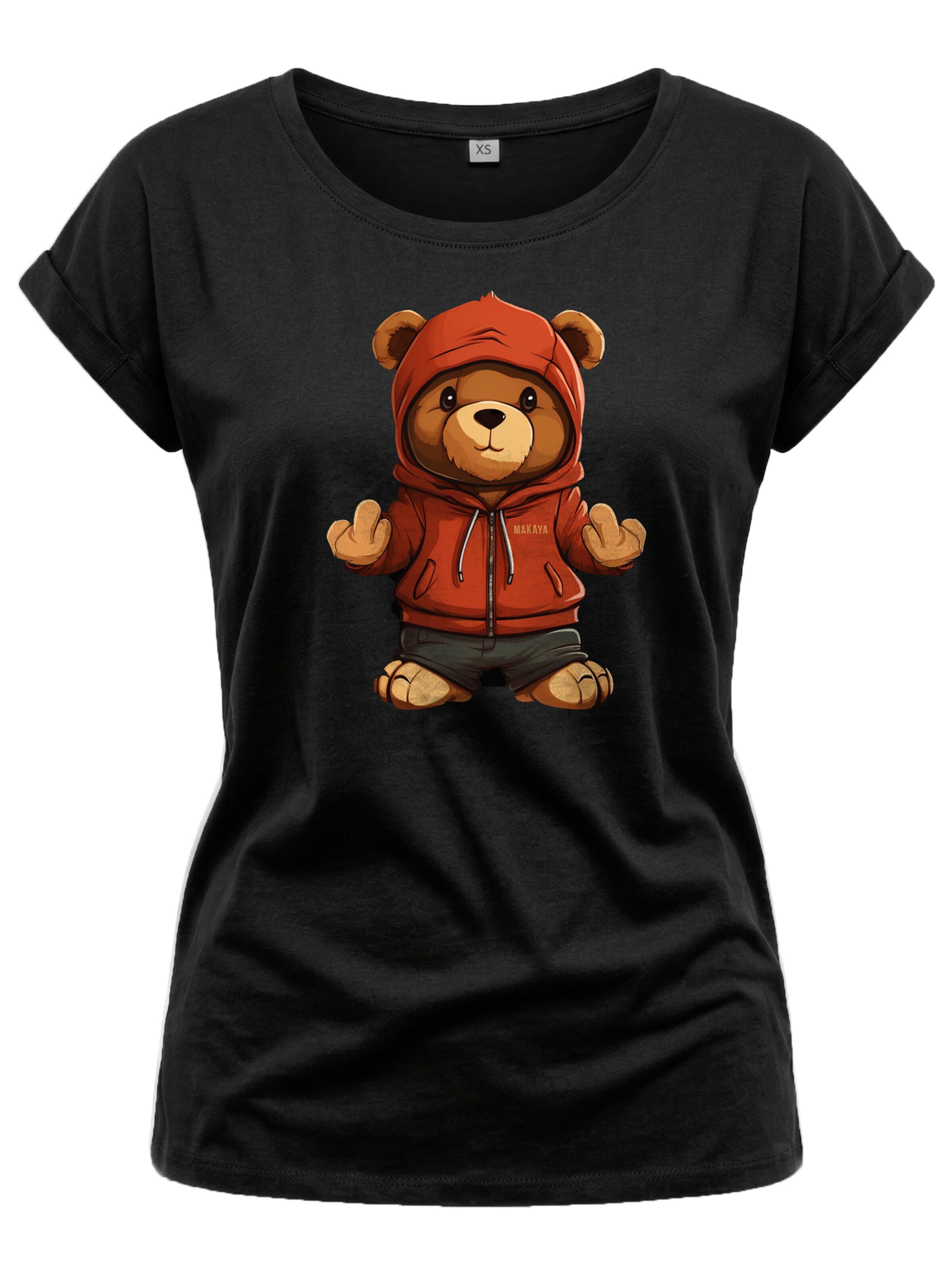 MAKAYA Shirt 'Teddy' in Black: front