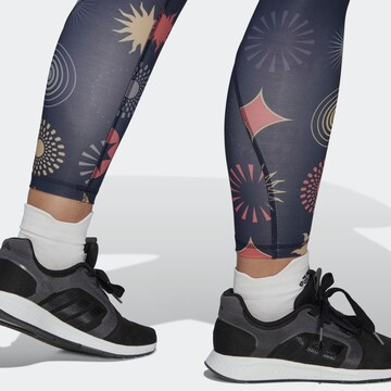 ADIDAS PERFORMANCE Skinny Παντελόνι φόρμας 'Optime Printed ' σε μπλε