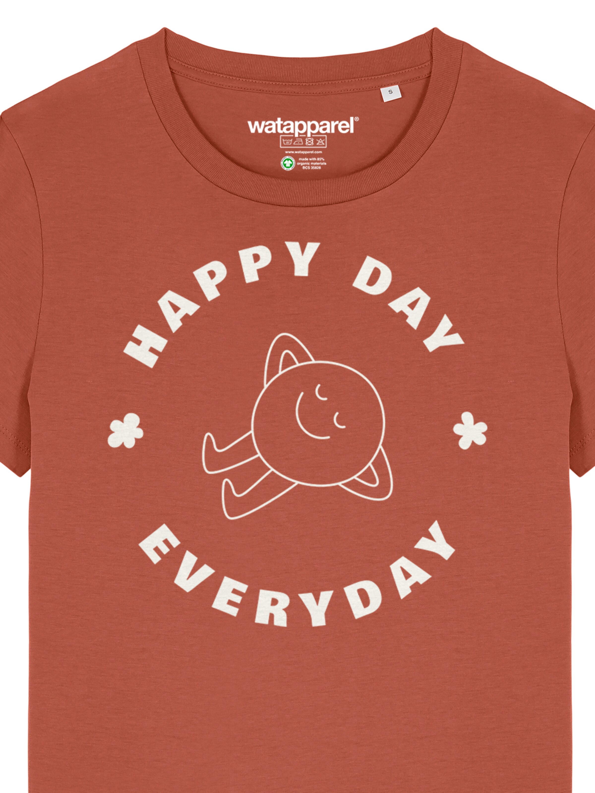 Watapparel T-Shirt 'Happy Day Everyday' in Rot