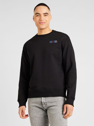 Sweat-shirt 'Holographic' ALPHA INDUSTRIES en noir : devant