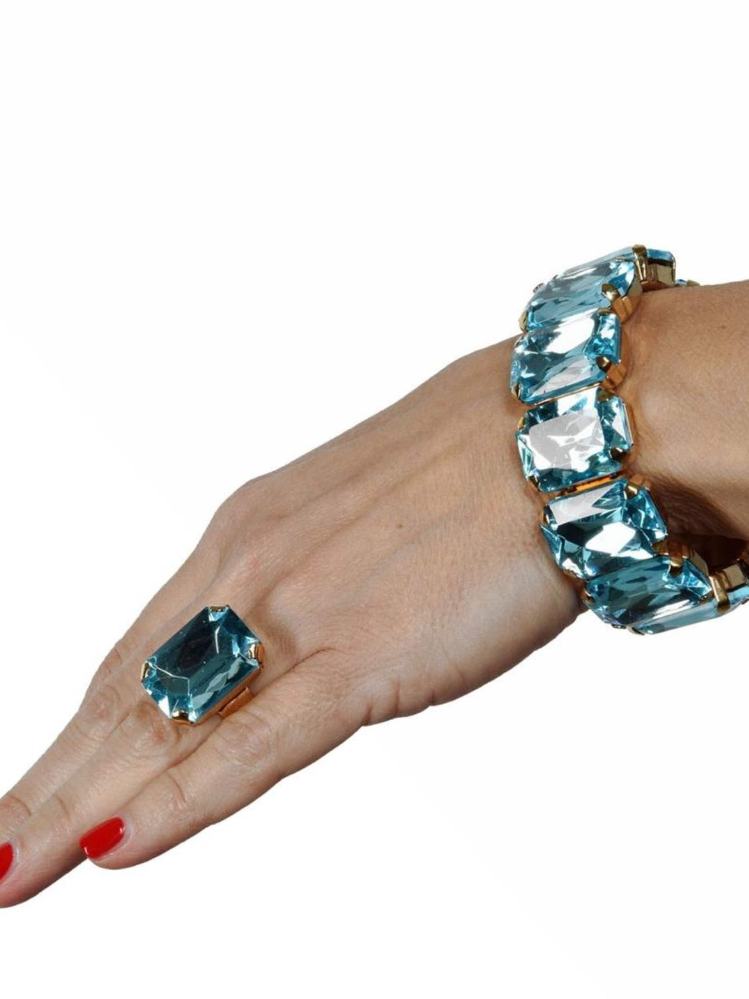 Addicted2 Ring 'Celeste anello con cristallo acqua azzurra Swarovski' in Blue