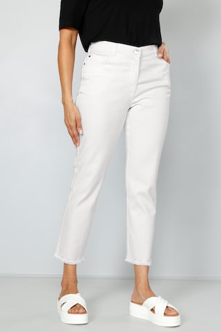 MIAMODA Slim fit Jeans in White: front