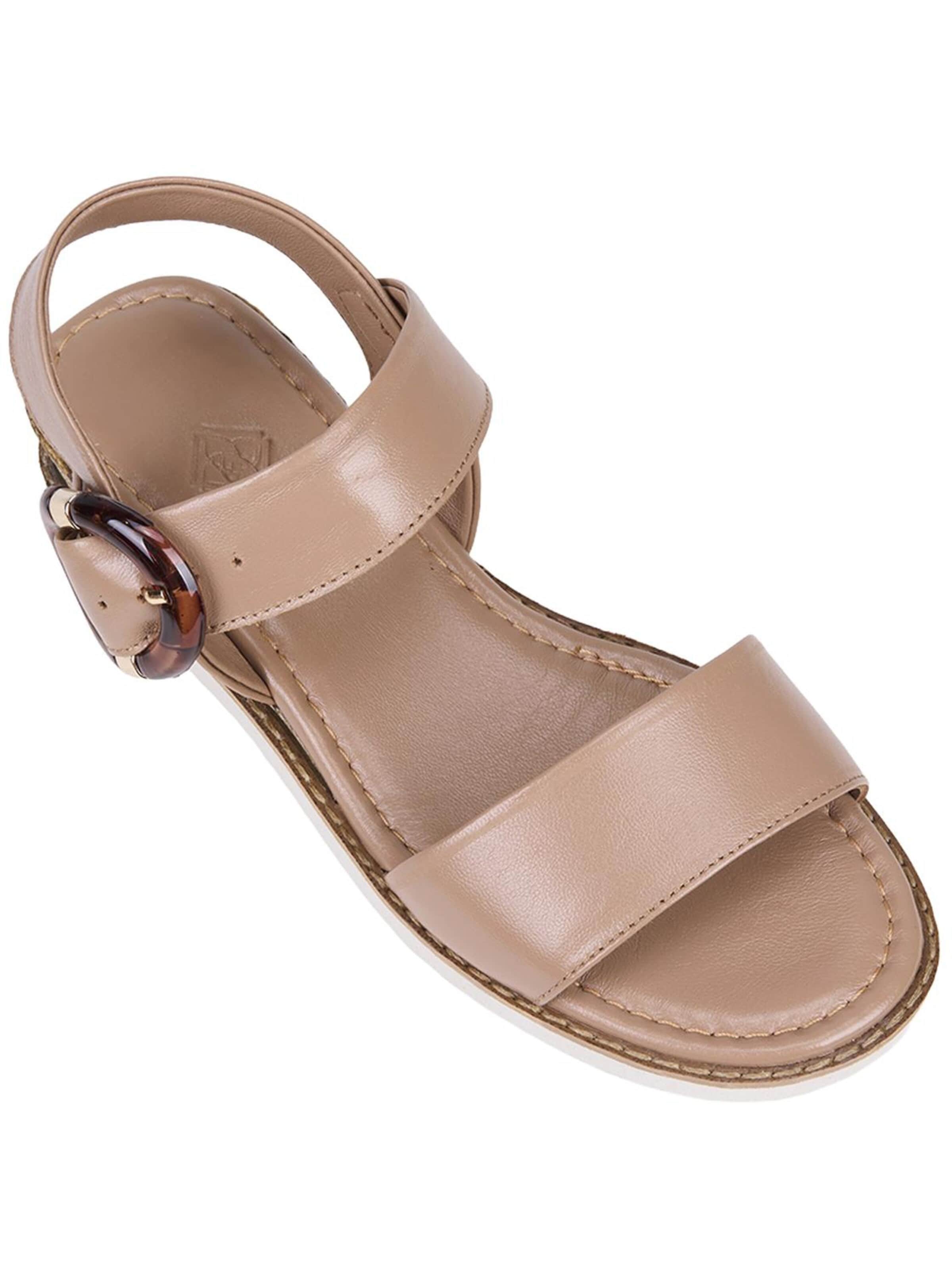Desa Sandaal 'Keilsandalen' in Beige: voorkant
