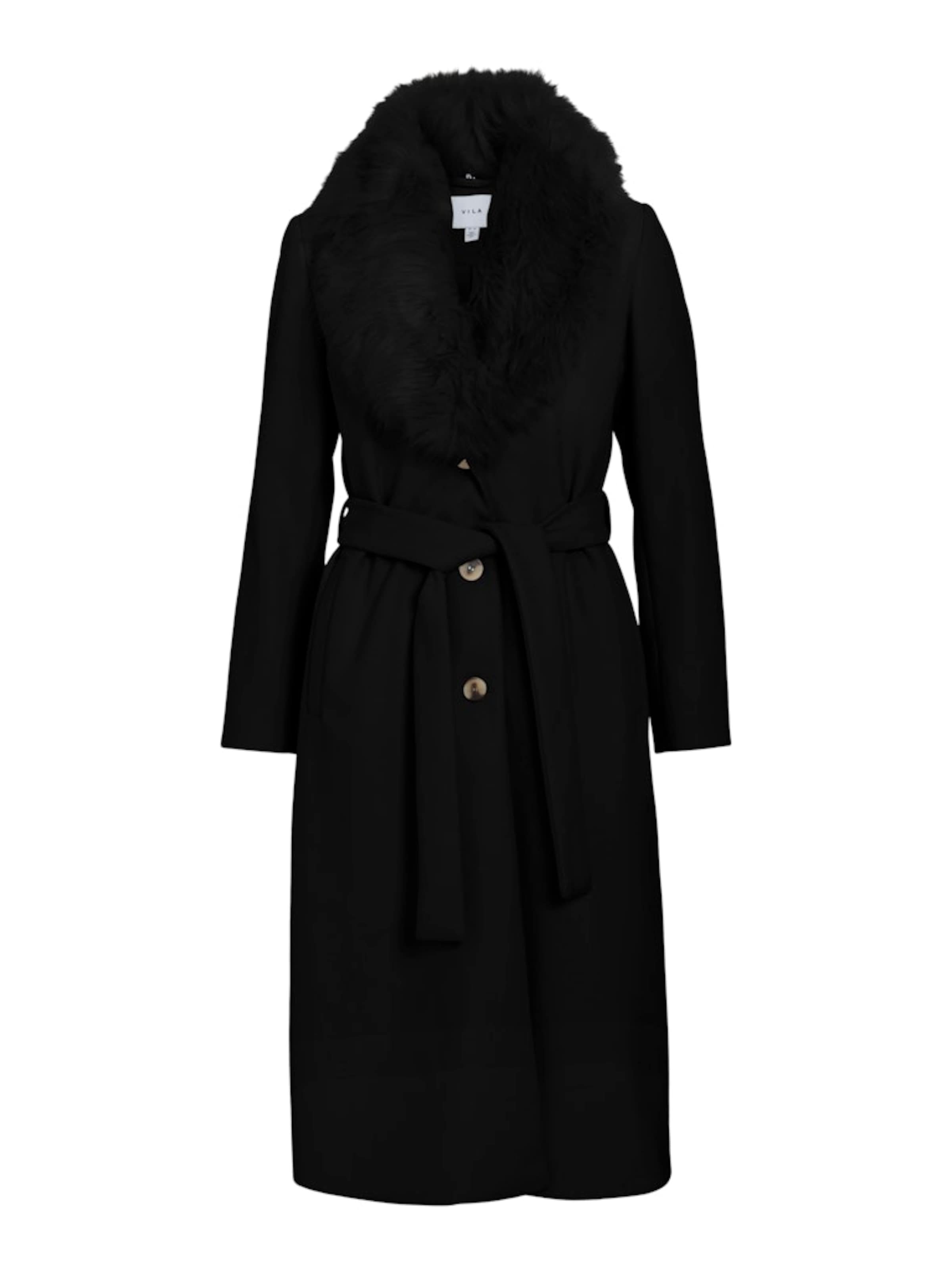 VILA Winter Coat 'VIMETIL' in Black: front