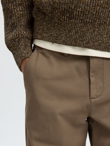 Regular Pantalon chino 'SLMMILES' SELECTED en marron