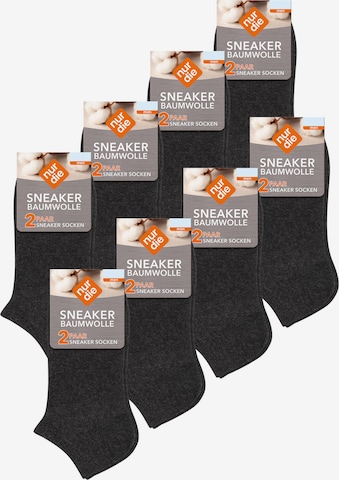 Nur Die Socks ' Baumwolle Basic Unifarben ' in Grey: front