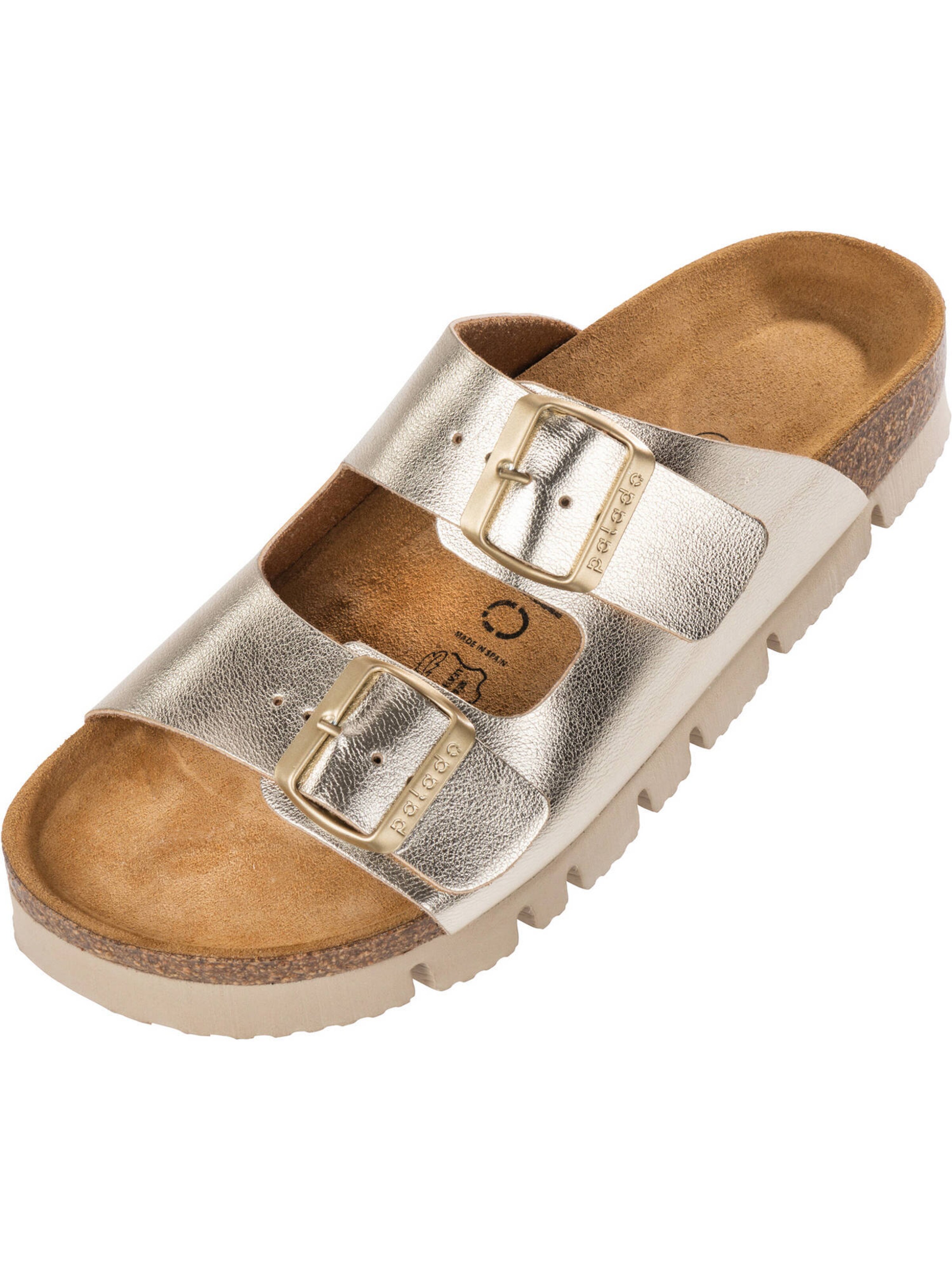 Palado Pantolette 'Korfu' in Gold: Vorderseite