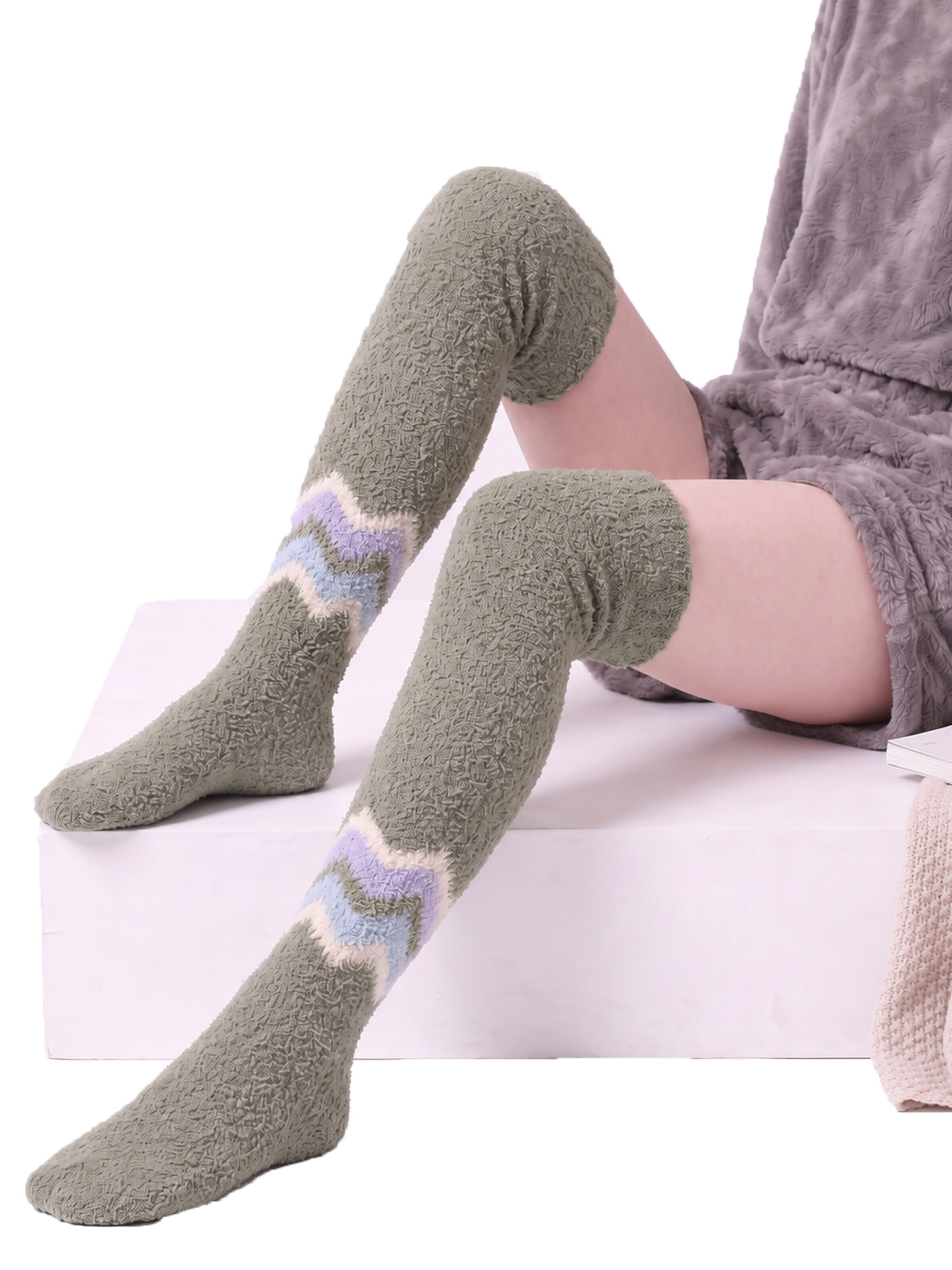 BONVERANO Over the Knee Socks in Blue