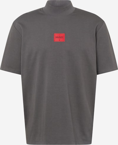 HUGO T-Shirt 'Dabagari214' in dunkelgrau / rot, Produktansicht
