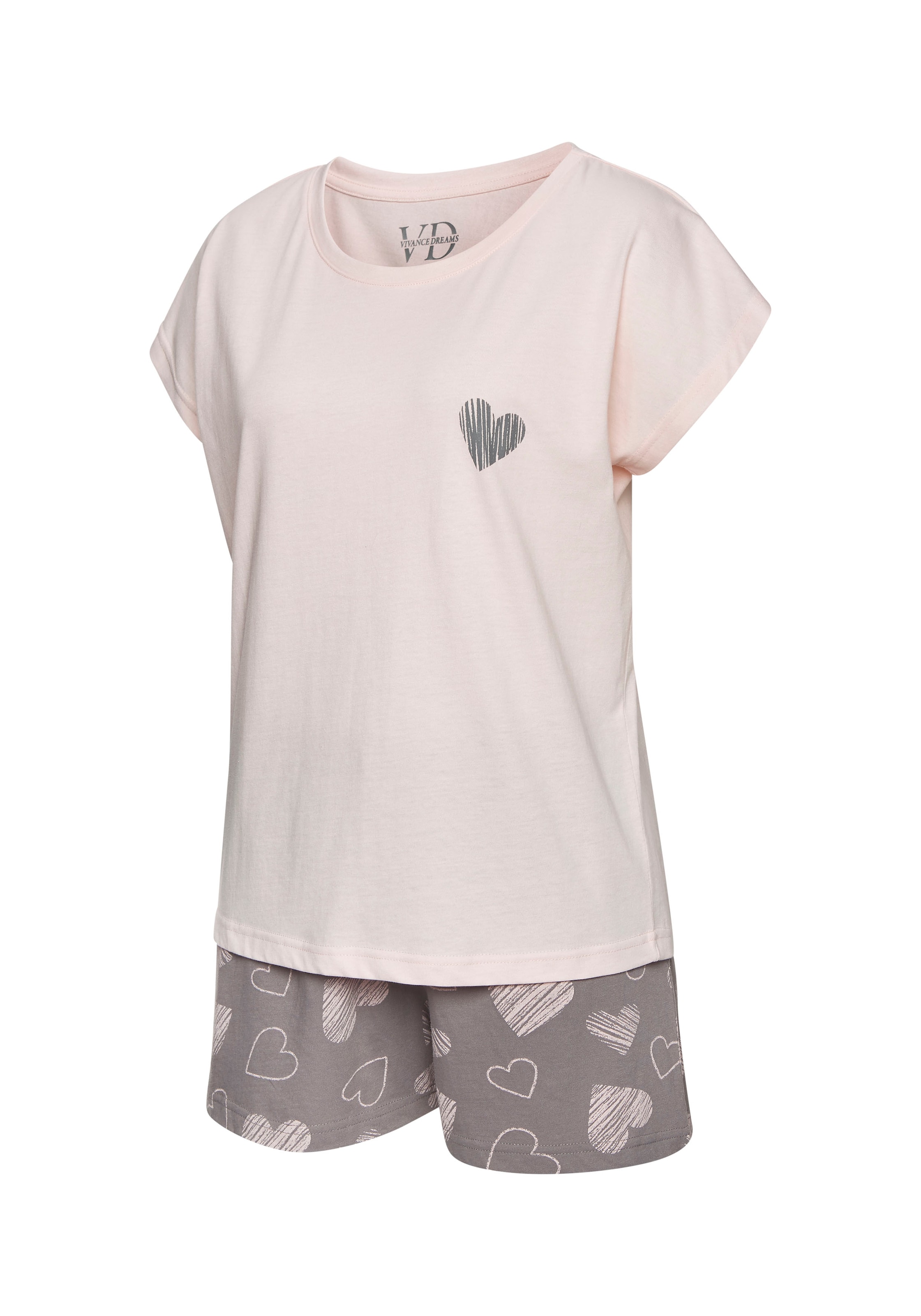 VIVANCE by LASCANA - Pijama 'Dreams' en beige
