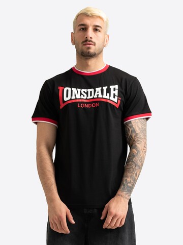 LONSDALE - Camisa 'Gaydon' em preto: frente