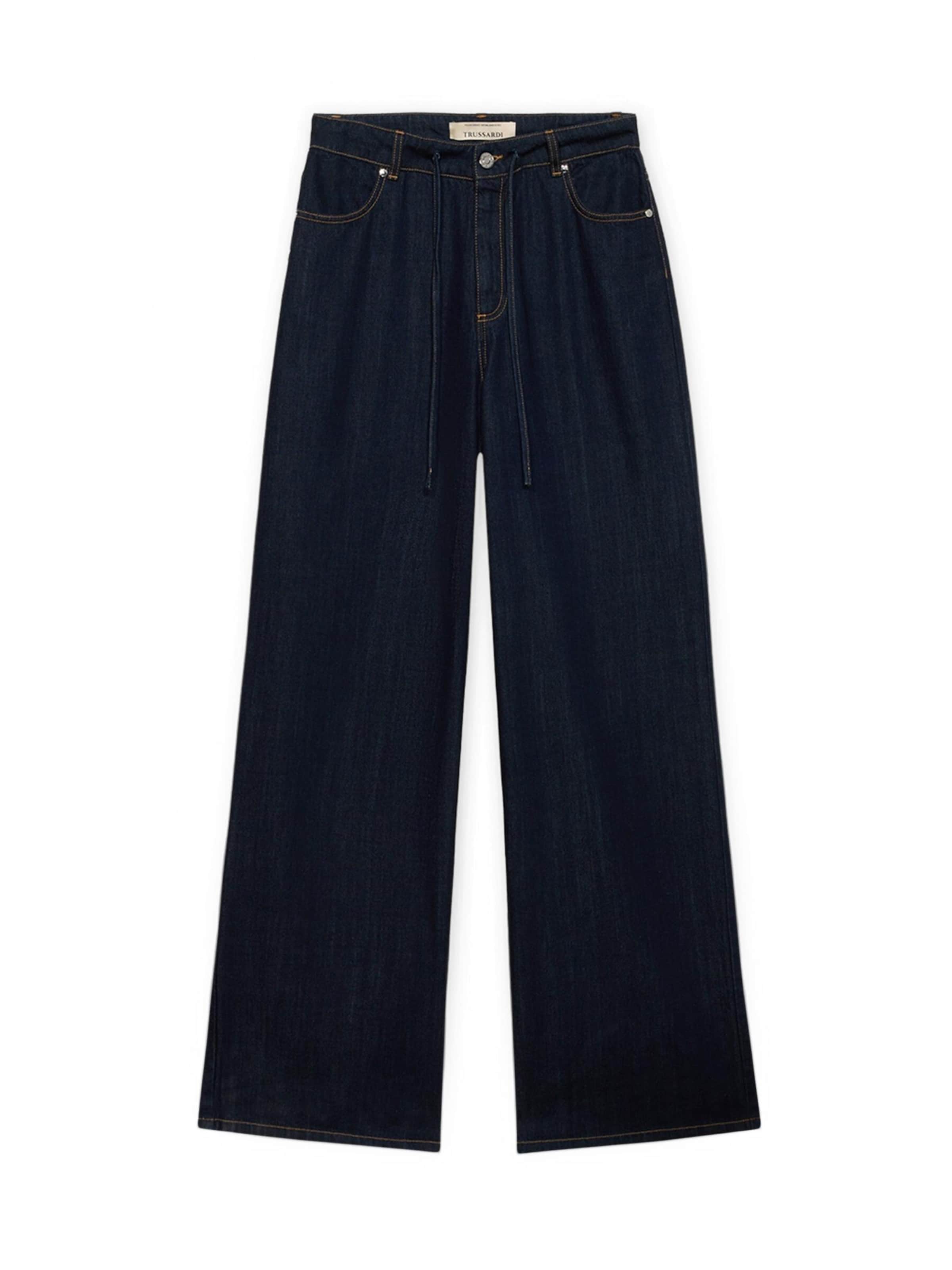 Trussardi Wide leg Jeans in Blauw: voorkant