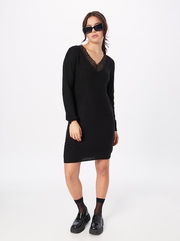 VILA Stickad klänning 'Glacy' i svart