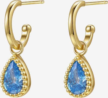 Hey Happiness - Pendientes 'March Birthstone' en oro: frente