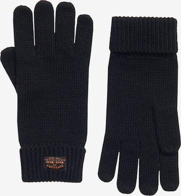 Superdry Full Finger Gloves 'Radar' in Black: front