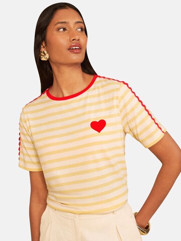 love & roses Shirt in Yellow: front