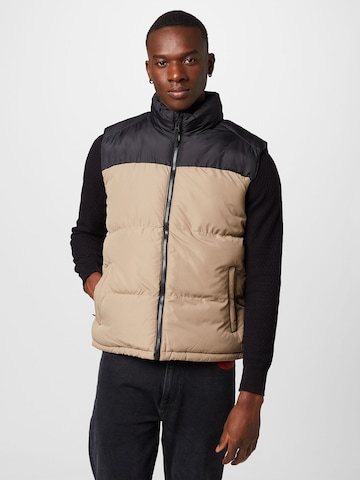 BRAVE SOUL Bodywarmer 'DAVISGILS' in Beige: voorkant