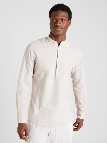 JACK & JONES Regular fit Overhemd in Beige: voorkant