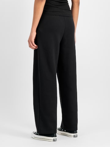 ALPHA INDUSTRIES Wide leg Pants in Black: back