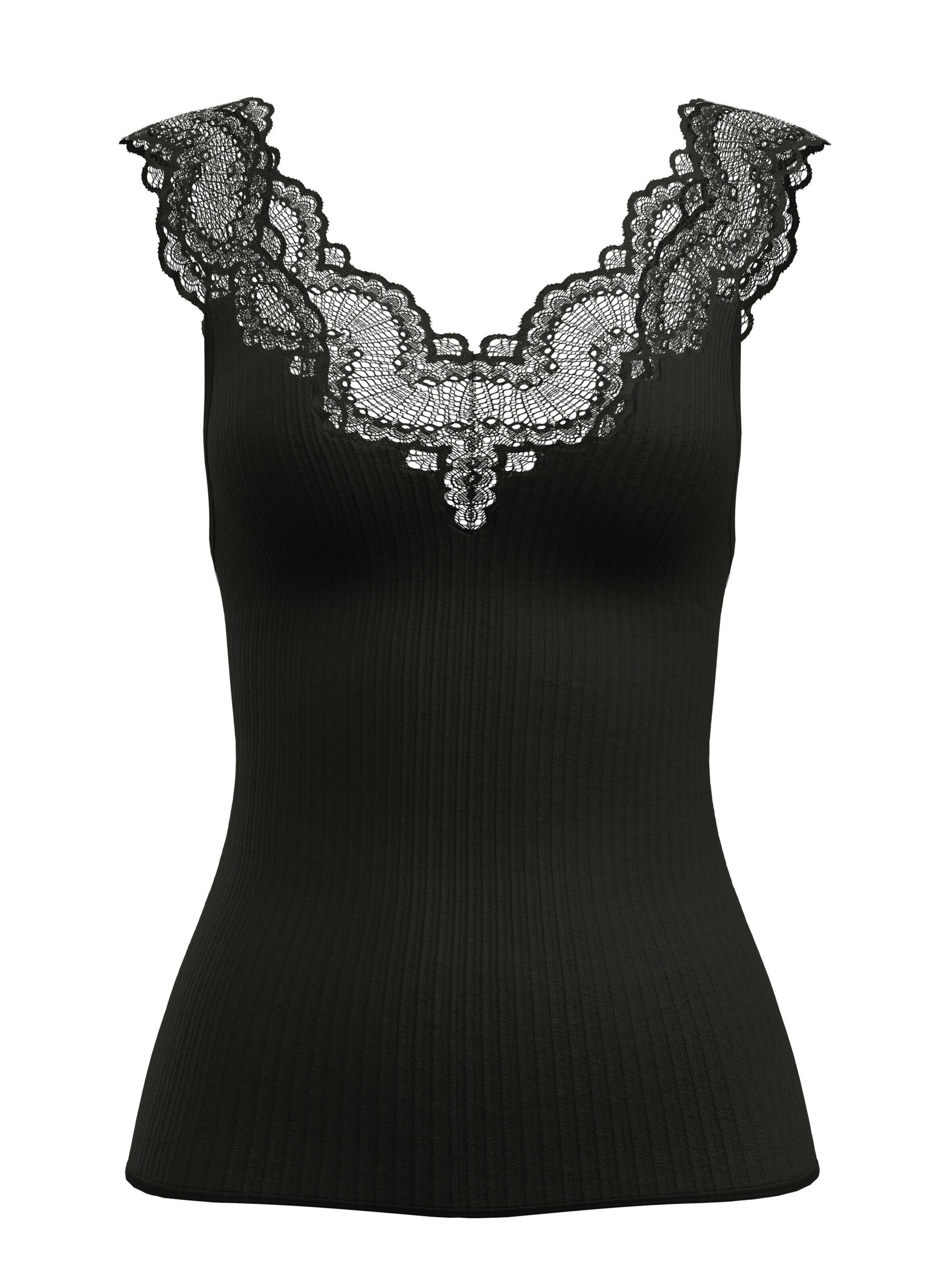 CALIDA Slaapshirt 'Feminine Lounge' in Zwart: voorkant