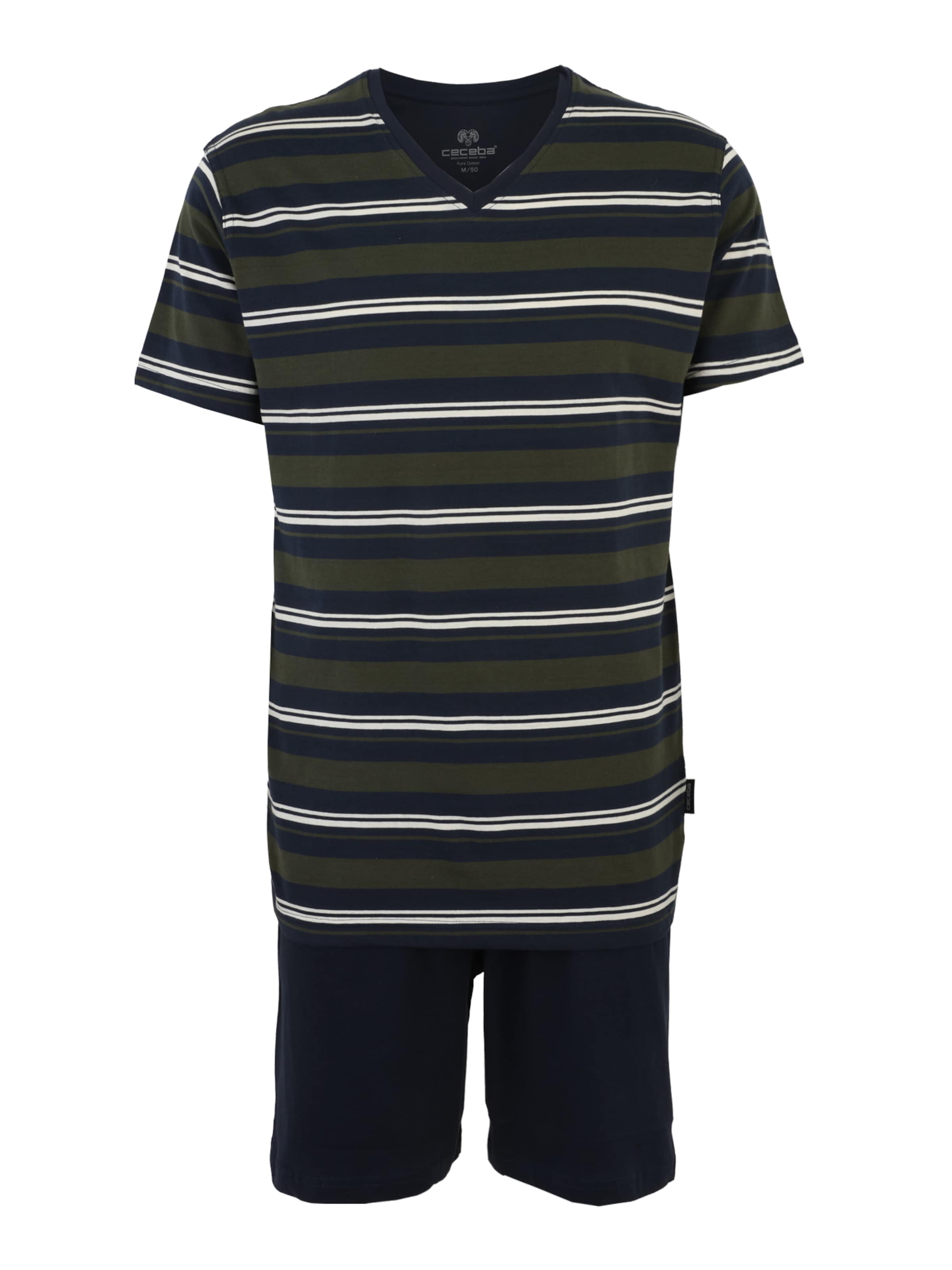 CECEBA Къса пижама в зелено: отпред