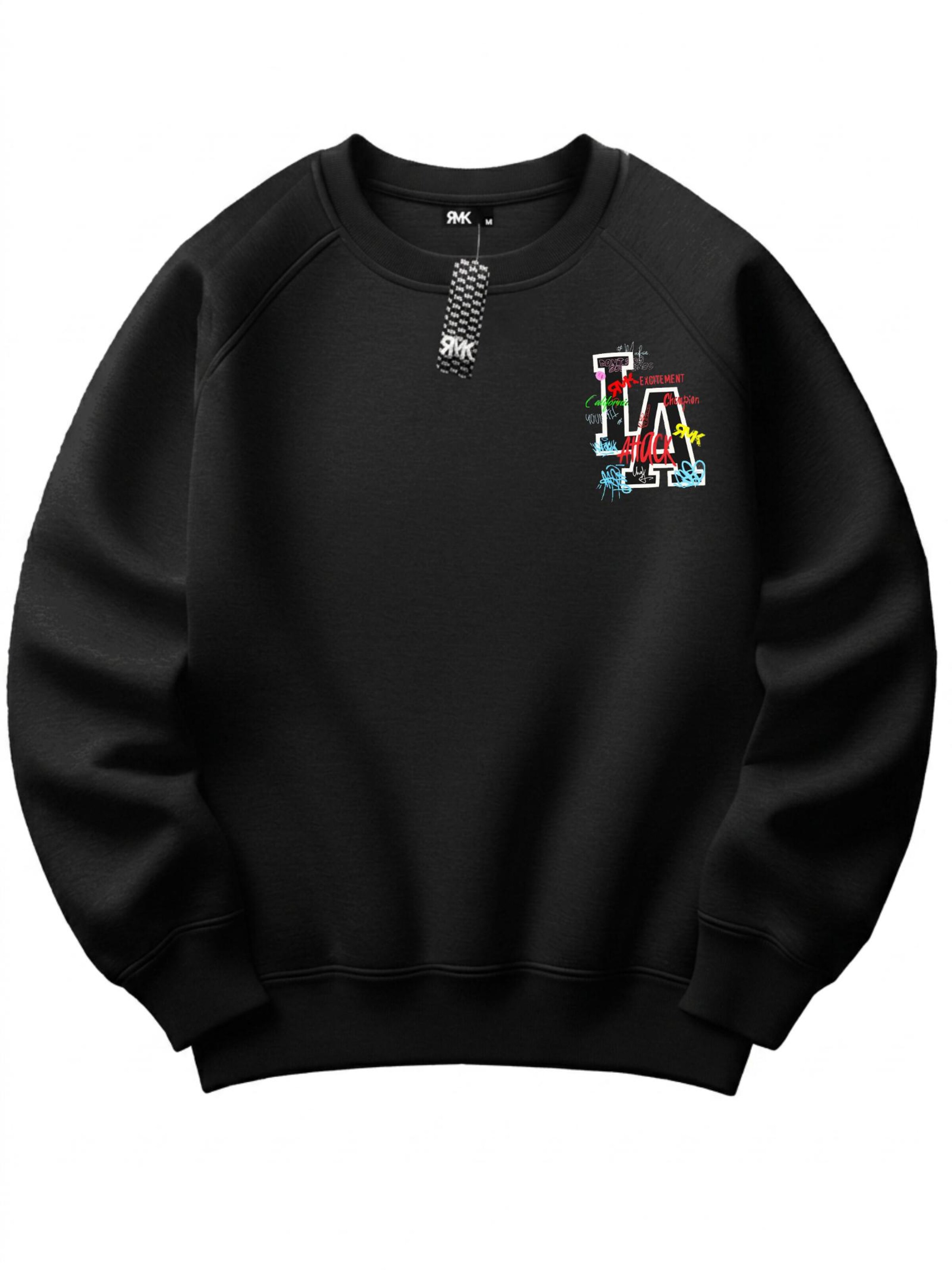 RMK Sweatshirt 'Los Angeles LA'‌‌‌‌‌ in XS in schwarz, Produktansicht