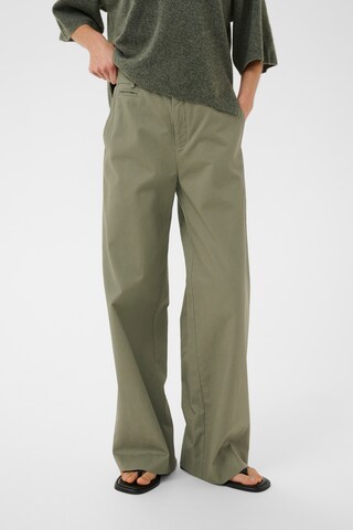 InWear Wide Leg Hose in Grün: Vorderseite