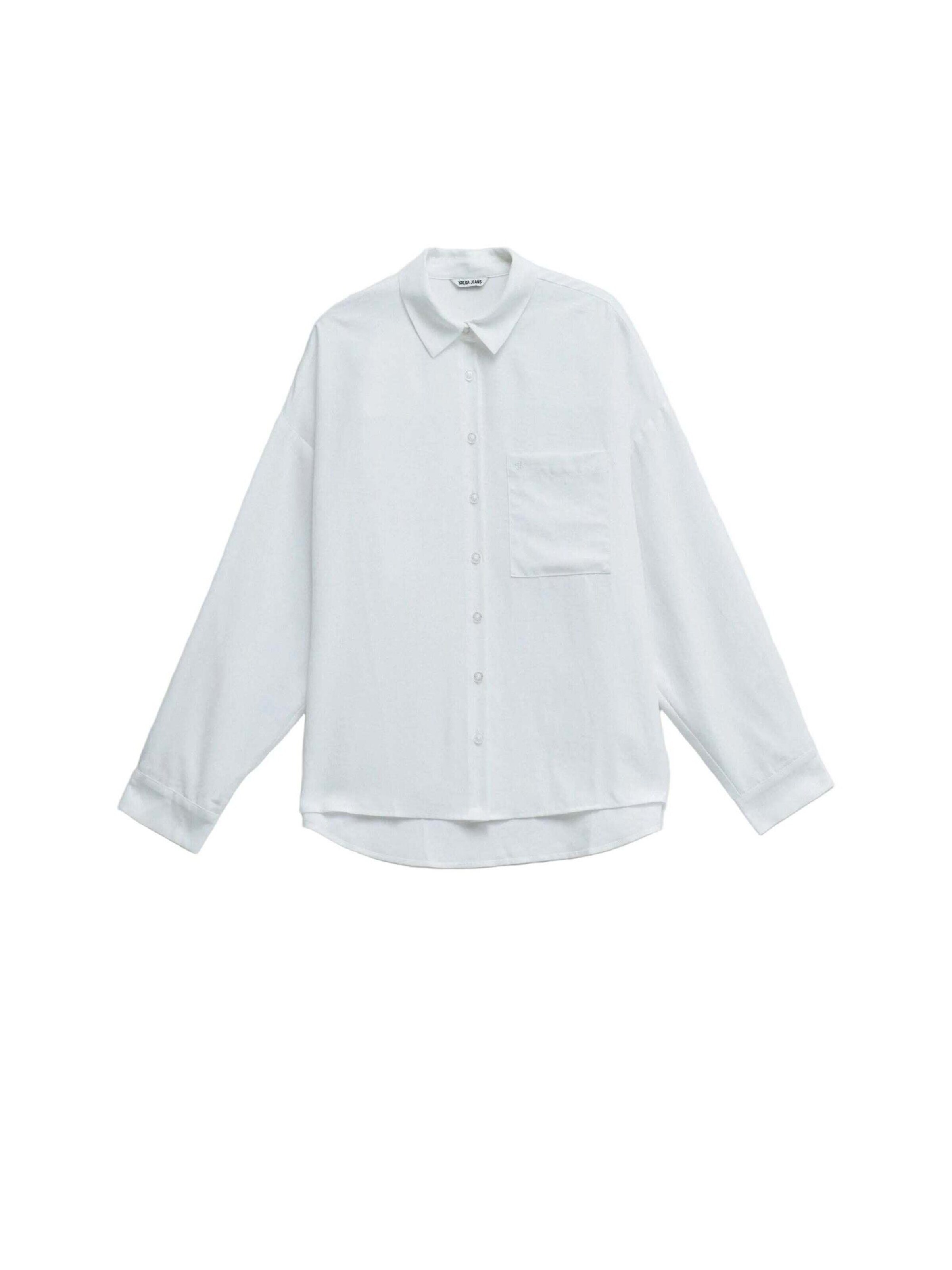 Chemisier 'Oversize Basic' Salsa Jeans en blanc : devant