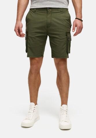 INDICODE JEANS Regular Cargobroek 'Lanny' in Groen: voorkant