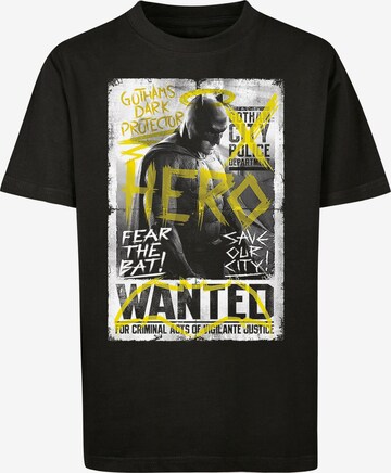 T-Shirt 'Batman vs Superman Wanted' F4NT4STIC en noir : devant