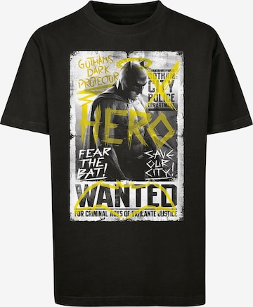 F4NT4STIC Shirt 'Batman vs Superman Wanted' in Zwart: voorkant