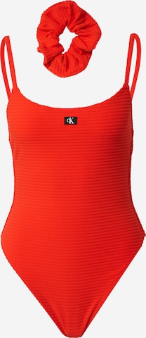 Calvin Klein SwimwearBustier Jednodijelni kupaći kostim - crvena boja: prednji dio